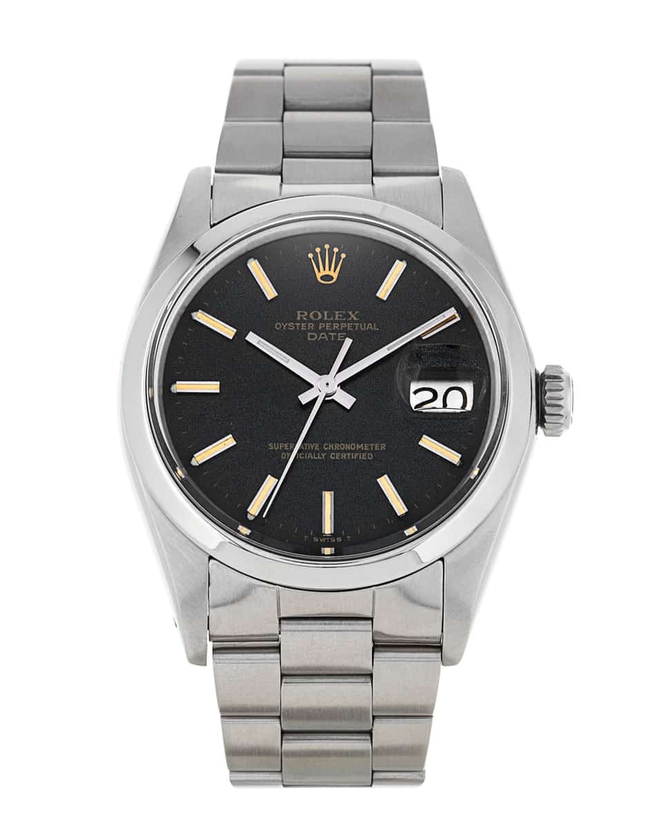 Rolex Oyster Perpetual Date Black Baton Dial